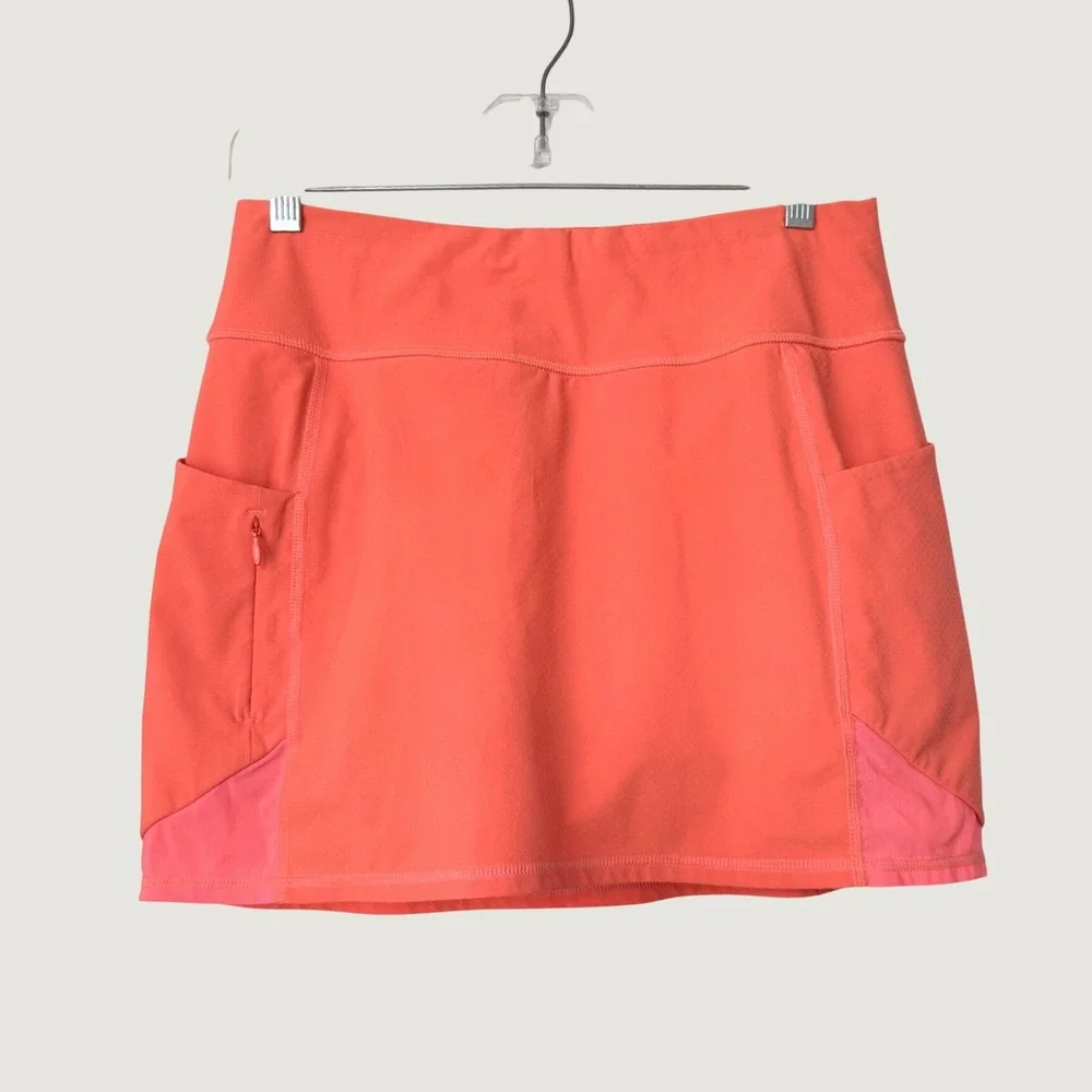 Athleta Womens Coral Orange Athletic Skort Pockets Tennis Golf Running XS